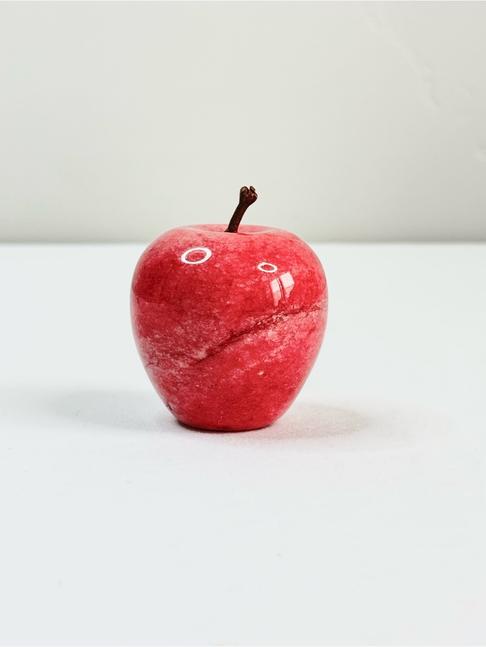 Vintage Marble Red Apple Paperweight Table Decor